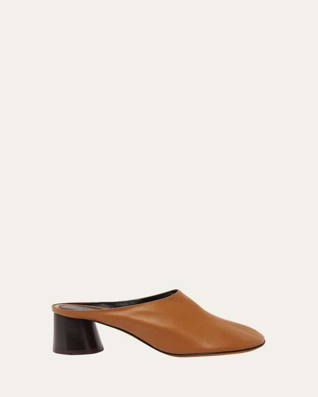 Glove Lambskin Block-Heel Mules